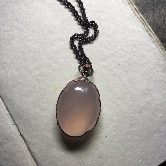 Star Rose Quartz Necklace/Reversible Spinning Amulet by Query Eve - Picture 7 of 11